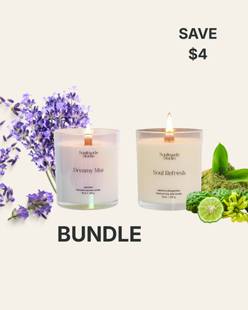 BEST DUO Calm & Fresh energy Candle Bundle - Lavender + Matcha & Bergamot