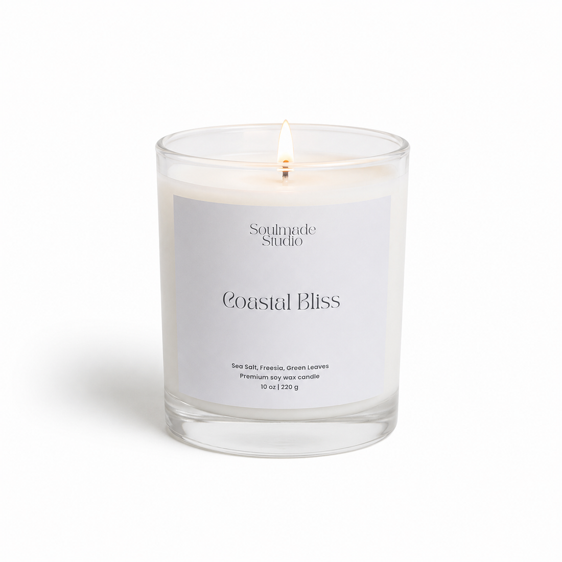 Coastal Bliss Luxe Candle | Sea Salt, Freesia & Green Leaves