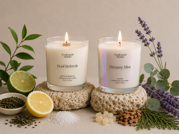 BEST DUO Calm & Fresh energy Candle Bundle - Lavender + Matcha & Bergamot