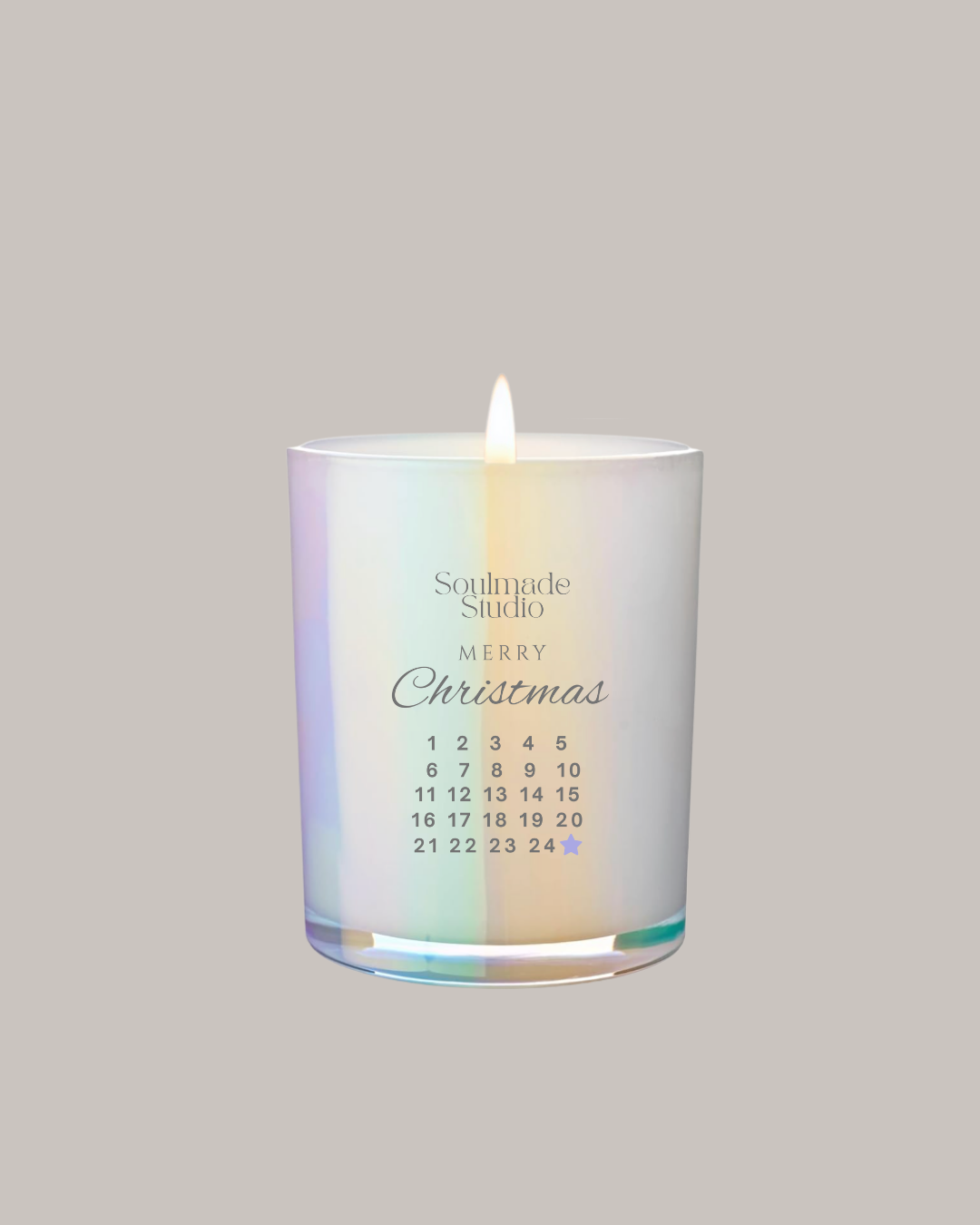 Vela de Calendario de Adviento Feliz Navidad - Manzana y Canela